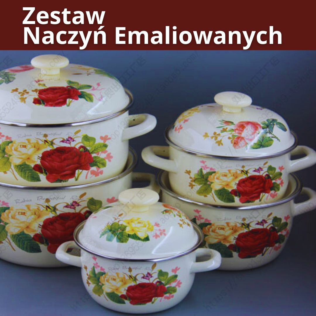 ZESTAW EMALIOWANYCH GARNKÓW